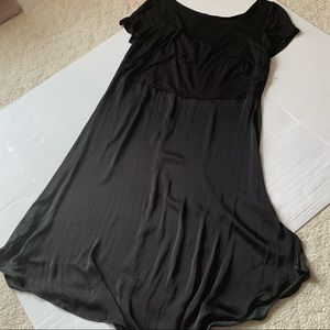 LOFT Mixed Media Midi Black Dress in Size 18 Plus